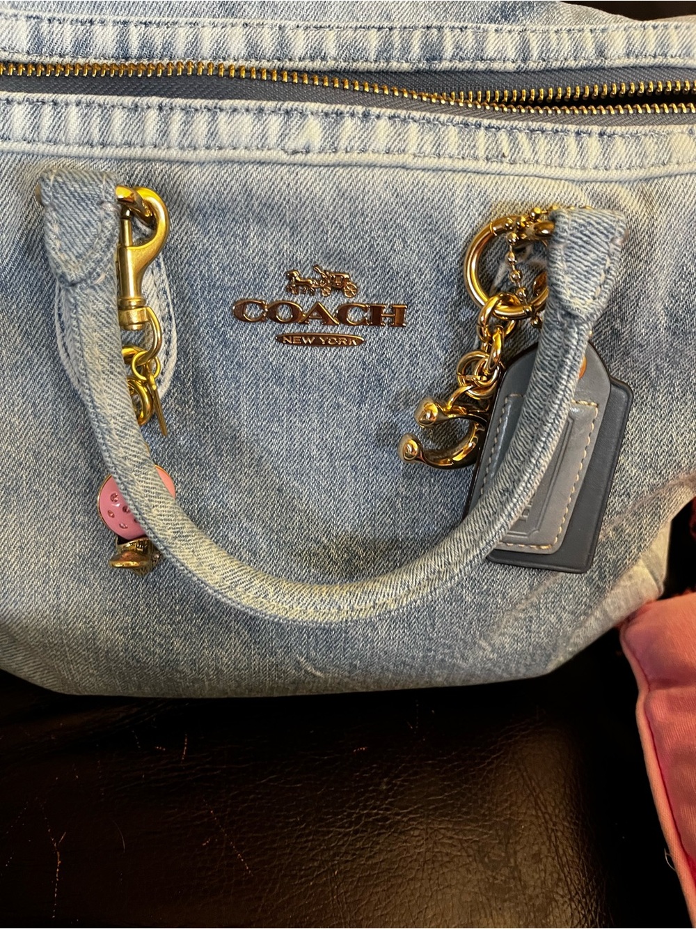 Coach Loved Denim Large Rowan With Wristlet And Charms - Picture 7 of 16